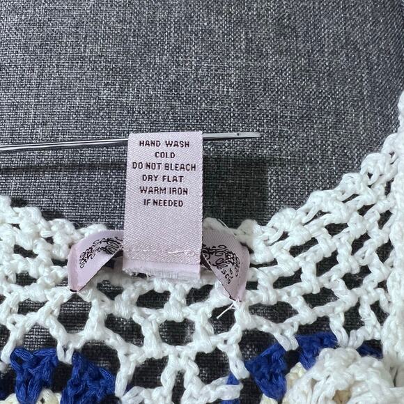 Oliver by Escio Anthropologie‎ Top Women Medium RWB Boho Tunic Crochet Indie - Picture 6 of 6